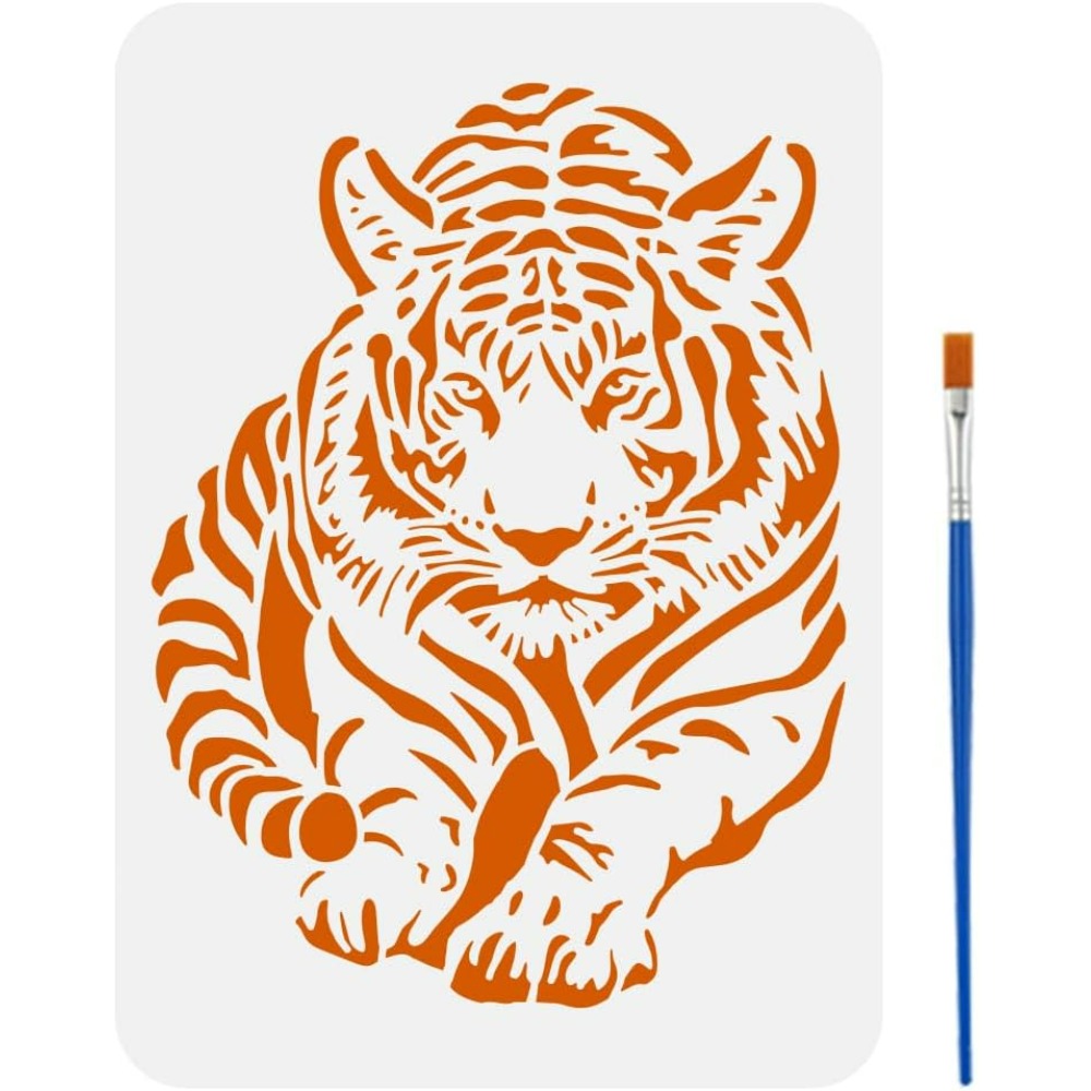 Photography Technique - Tiger-Schablone mit Pinsel, 21,6 x 29,2