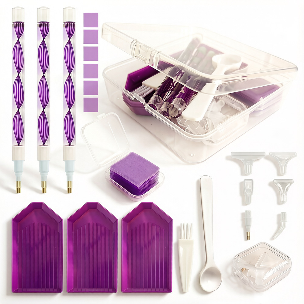 Photography Technique - DIY Diamantmalerei Werkzeugset 4-Farben-Aufbewahrungsbox mit Tablett