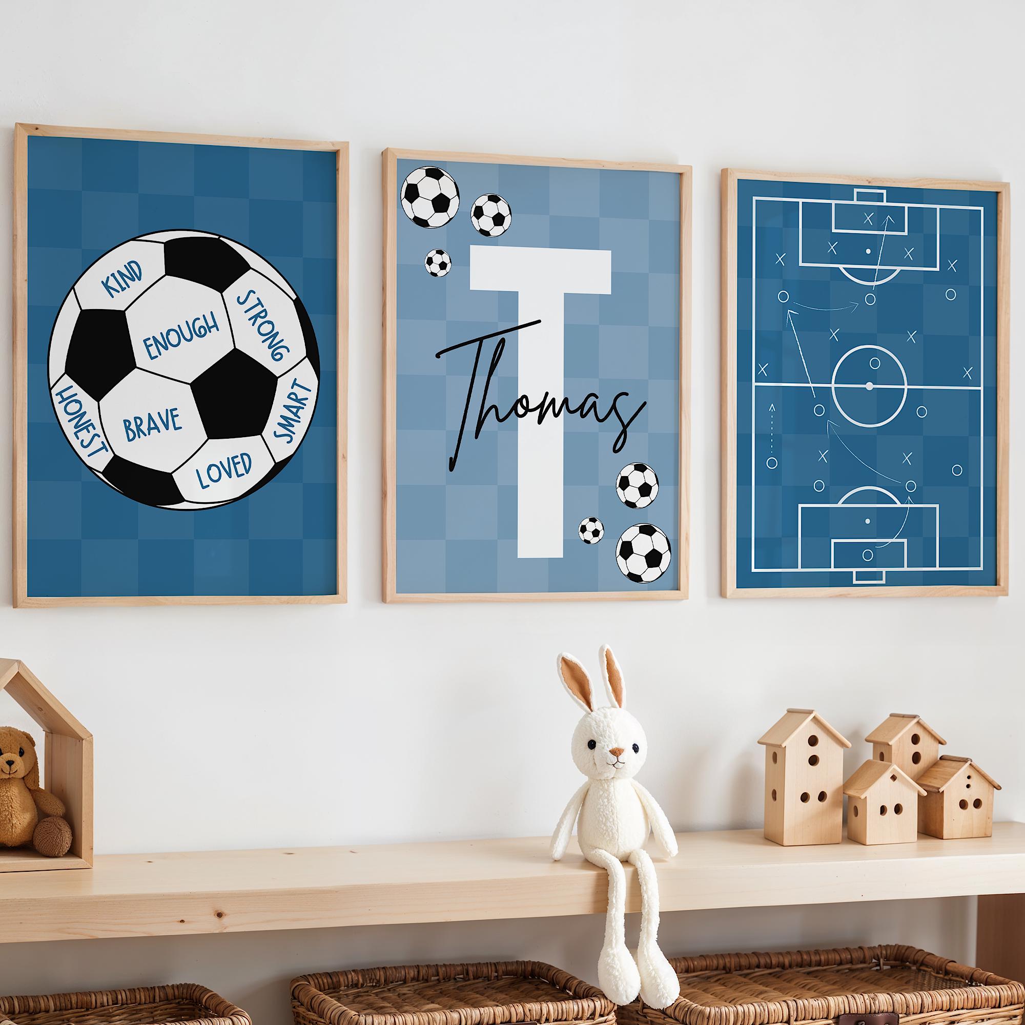 Photography Kit - Benutzerdefinierte Fußball-Wandkunst-Set, Affirmation für Jungen, Fußball-Themen-Kinderzimmer-Fußball-Poster,