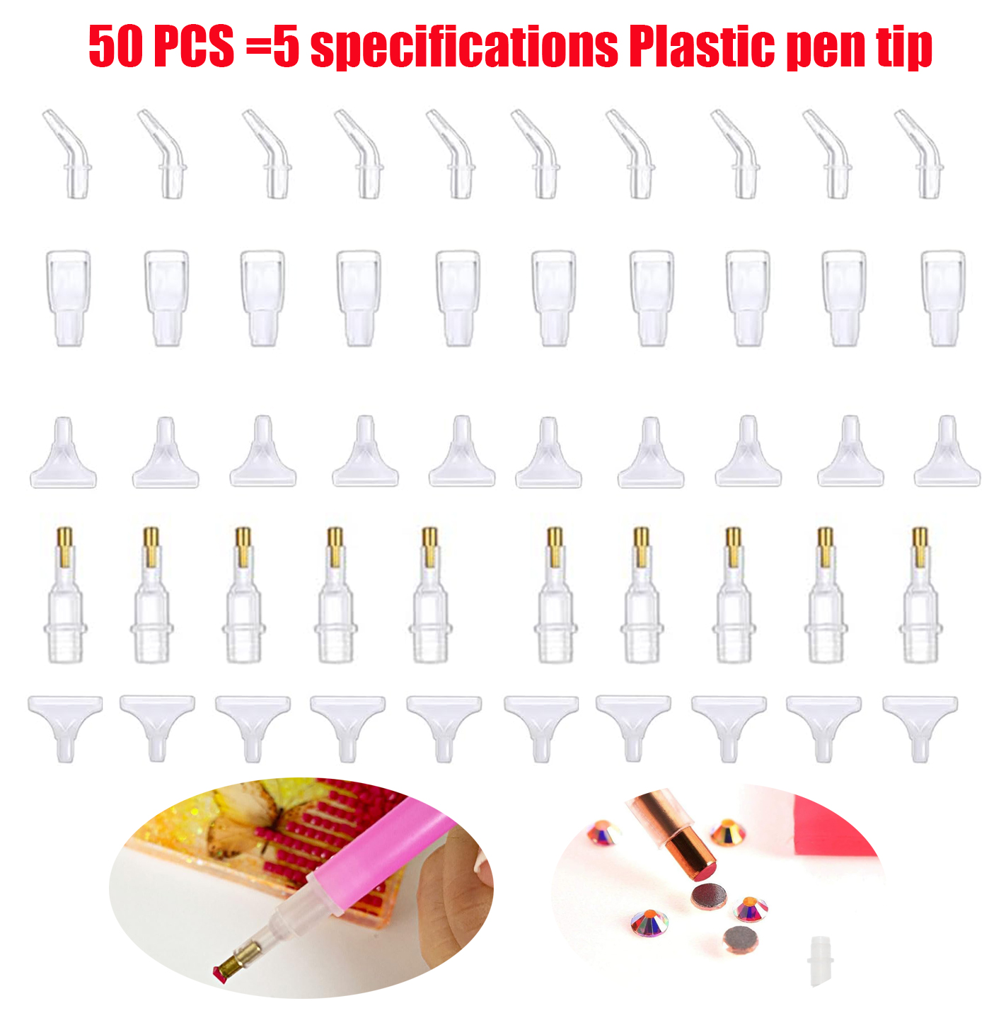 Photography Technique - 50 Stück Diamantmalerei-Stiftspitzen, Multi-Placer-Köpfe und Spitzen