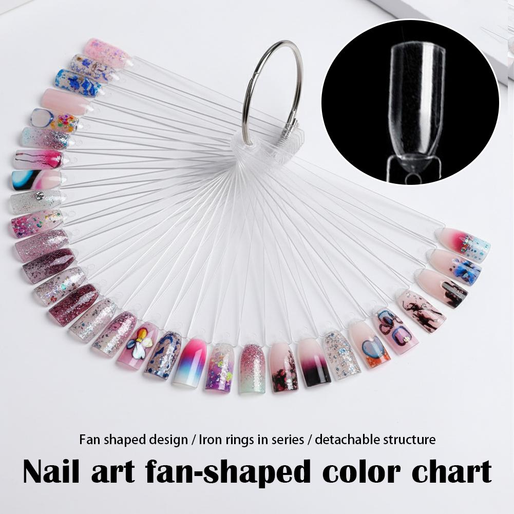 Color Checker Card - 50 Transparente Nagellack-Farbkarten, Gel-Lack-Musterhalter, Acryl-Palette für