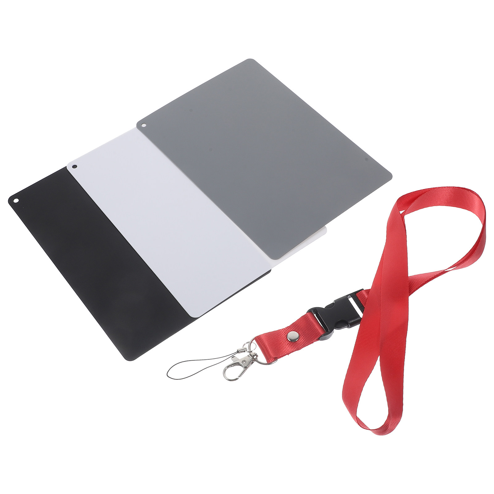Color Checker Card - Grau-Schwarz-Weiß-Balance-Karte, tragbares Fotografie-Farbkalibrierungswerkzeug mit Halsband für