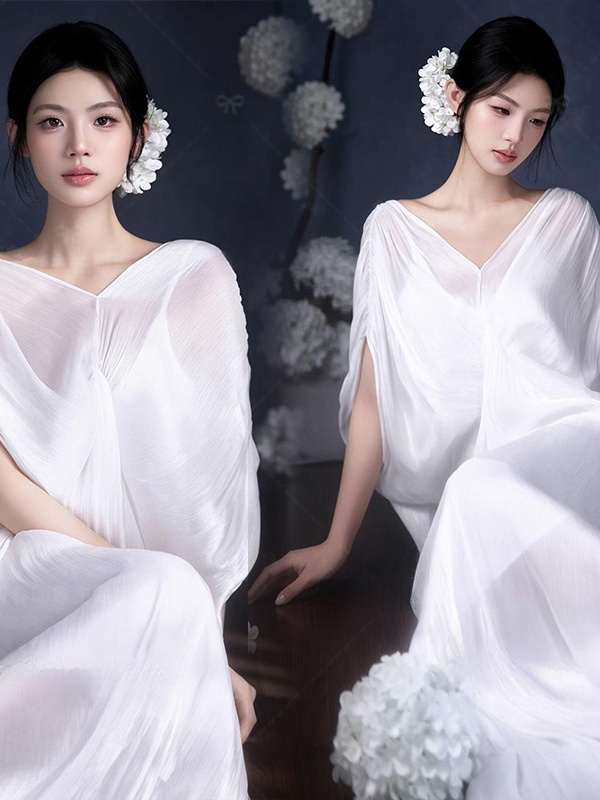 Photography Zen - Chinesischer Stil Kaltton-Porträtfotografie-Kleid Hochwertige Zen-Atmosphäre Studio