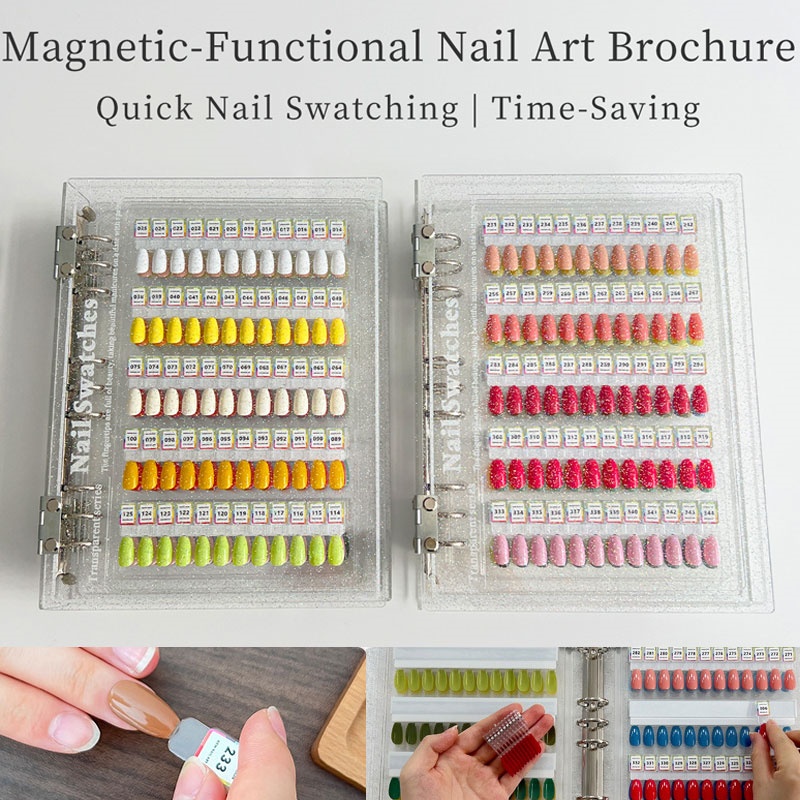 Color Checker Card - 120/180/240 Magnetische Spitzen Nagelkunst-Farbmusterbuch Gel-Lack Farbmusteralbum