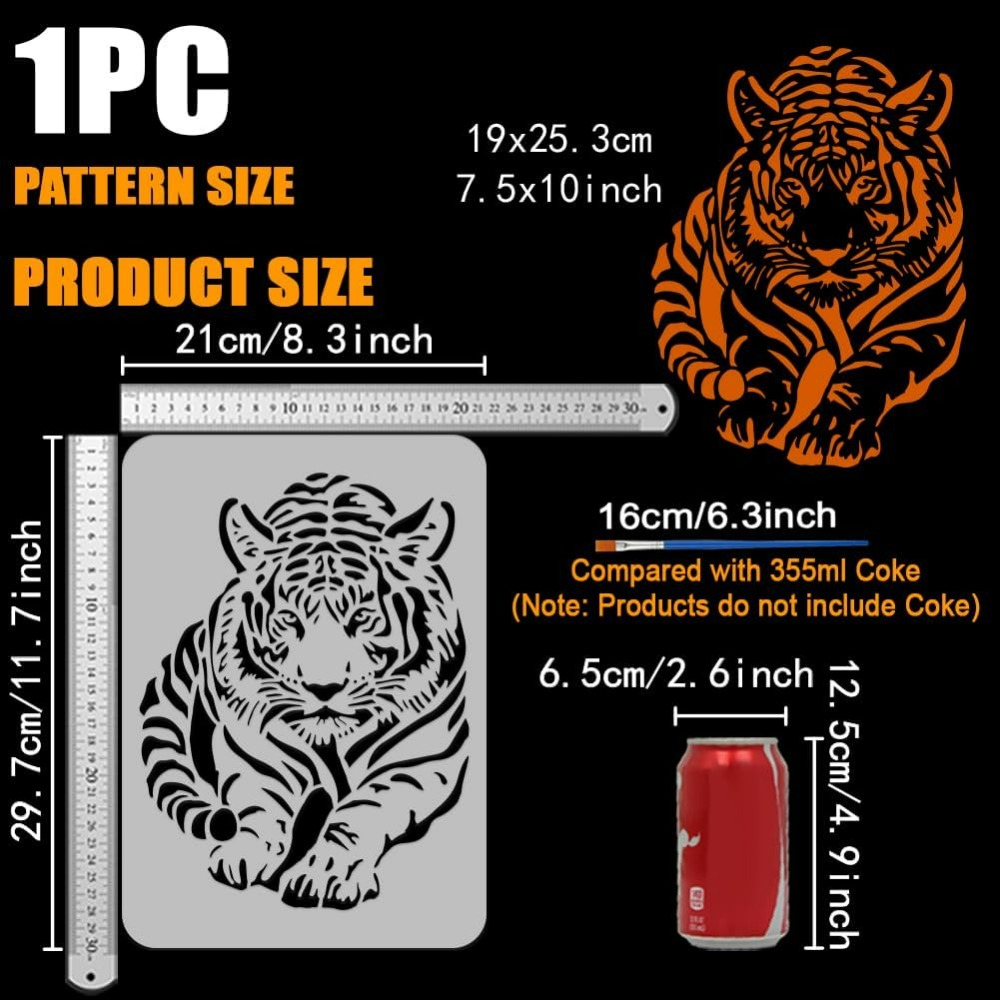 Tiger-Schablone mit Pinsel, 21 – Photography Technique Bewertung und Preis