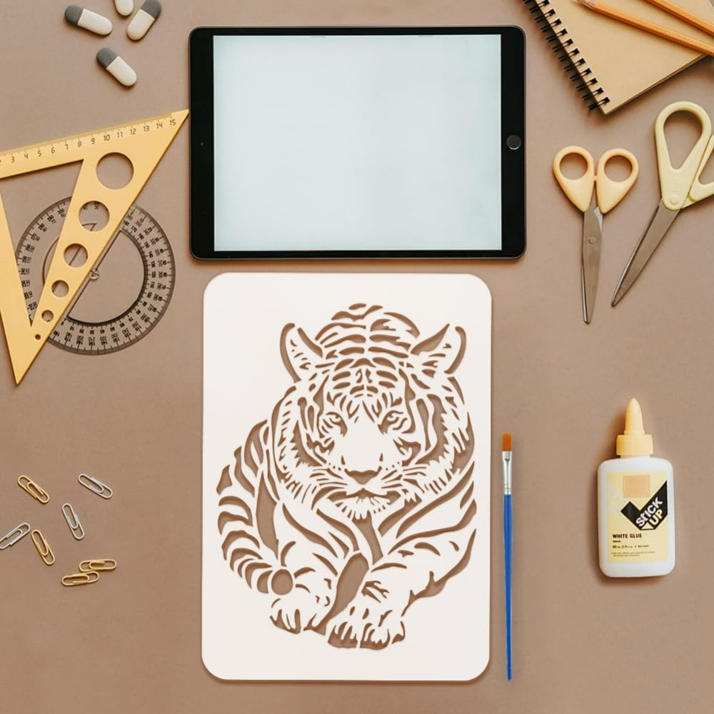 Tiger-Schablone mit Pinsel, 21 – Photography Technique Bewertung und Preis