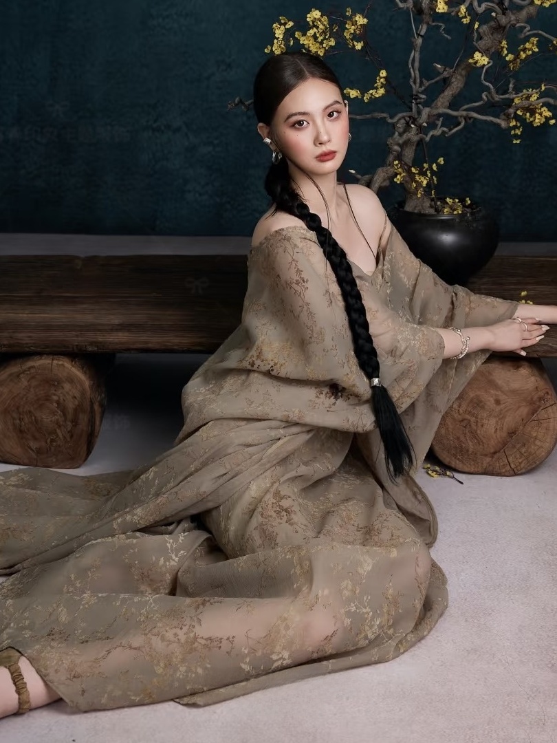 Neues Vintage-Ölgemälde-Kleid  – Photography Zen Bewertung und Preis